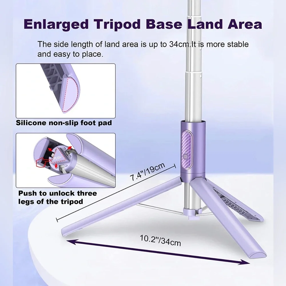 BRAND NEW PURPLE SELFIE STICK 60”TRIPOD COMBO. ALL IN 1 WITH WIRELESS REMOTE